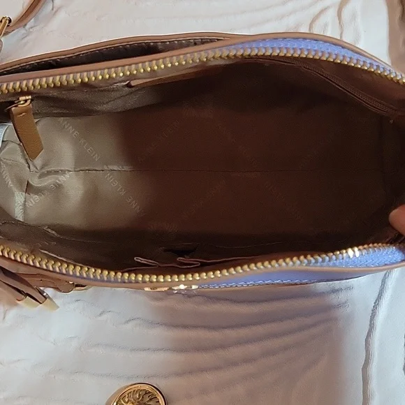 Anne Klein Sawyer Bag Sky Blue Classic Curves  24" Drop Strap crossbody - Picture 11 of 15